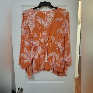 Maurices Vibrant Orange and White Top-Maurice's